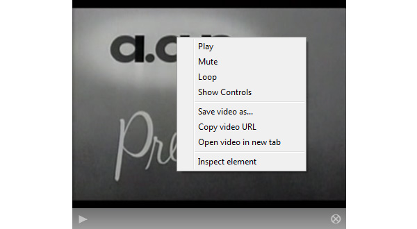 The Video Element's Context Menu