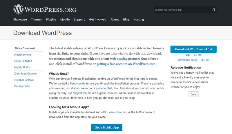 Download WordPress from Official Repo