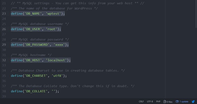 WP-config Check Login Credentials