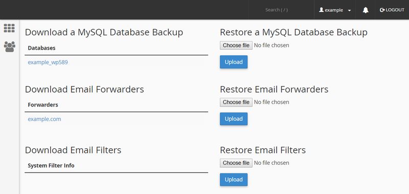 WordPress Backup Options cPanel