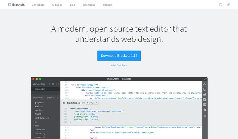 Brackets Source Code Editor