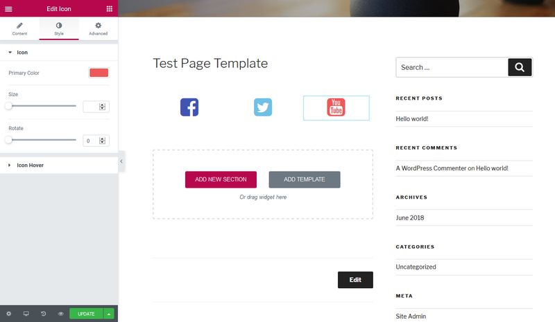 Elementor Add New Section