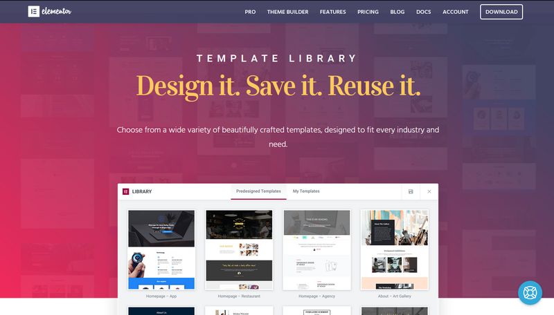 Elementor Design Library