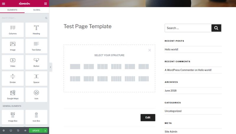 Elementor Section Layouts