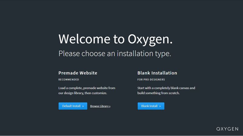 Oxygen 2.0 Starter Screen