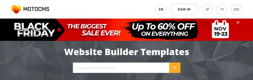 MotoCMS Black Friday Deals 2018