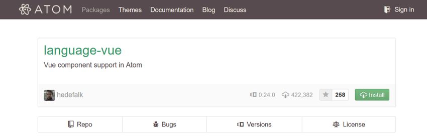 Vue.js package for Atom