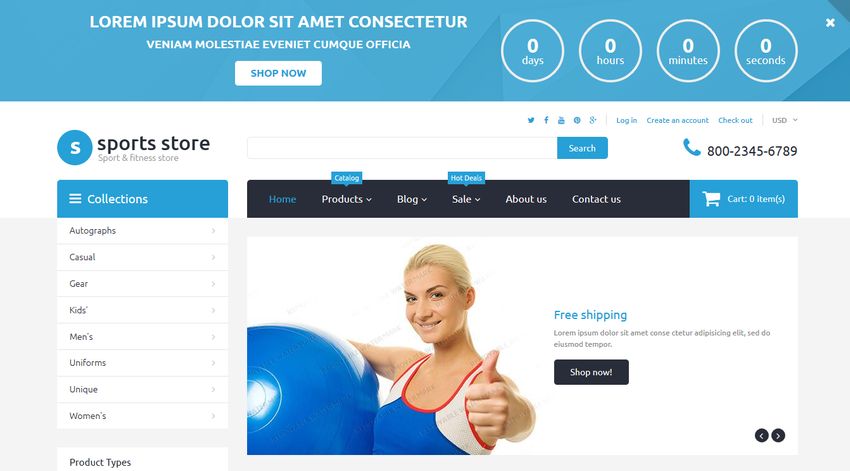 Sports Store Free Shopify Theme