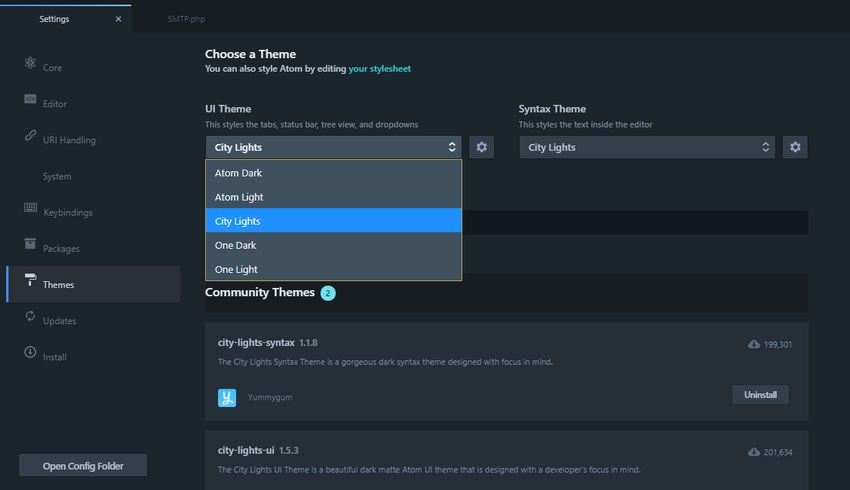 Activate an Atom theme