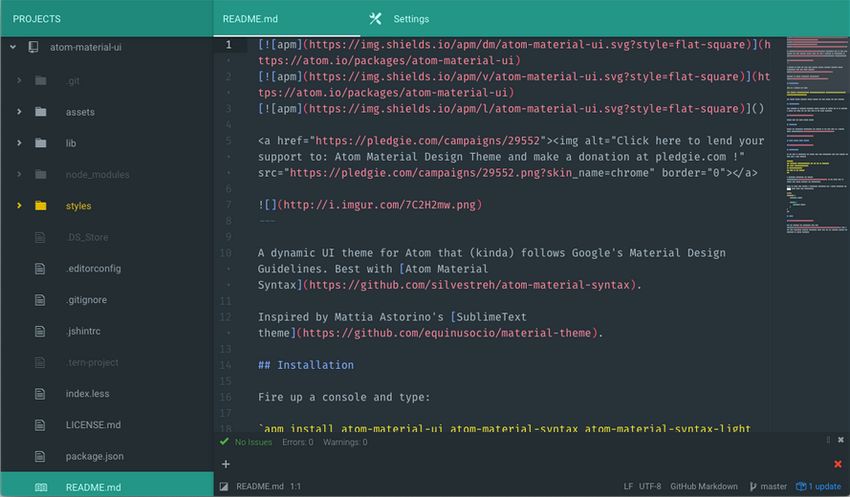 Atom Editor Color Palette